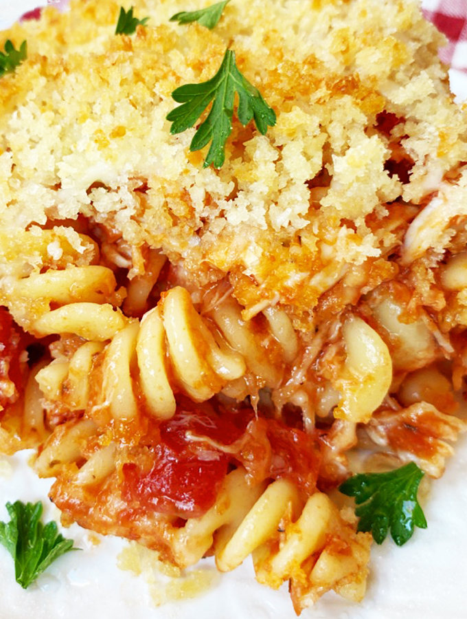 Chicken Parmesan Pasta Casserole